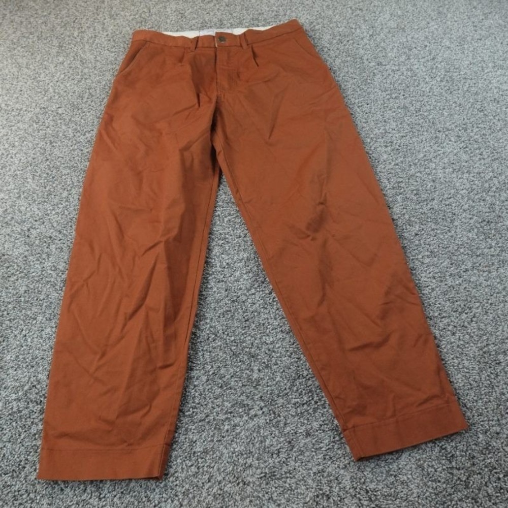 Societe Anonyme Mens Mens S Orange Work Boy Chino Trouser Pleated Stretch Luxury